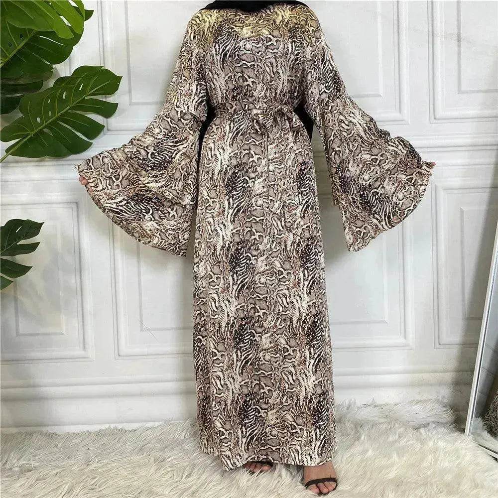 Fashionable Printed Large Lace Up Arab Dress - EX-STOCK Canada