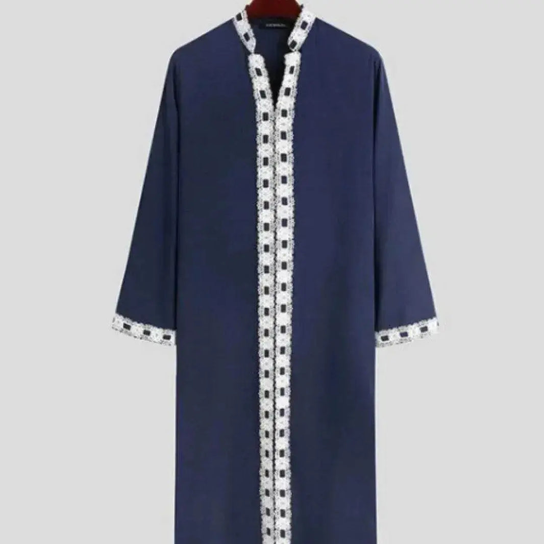 Fashionable and Elegant Arab Long Sleeved Solid Color Casual Robe Moroccan Men's Jalabiya - EX-STOCK Canada