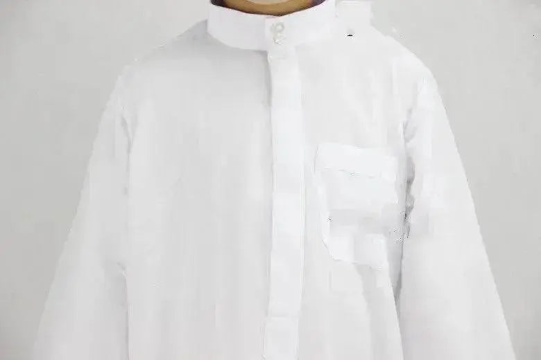 Fashionable and Elegant Washed Velvet Embroidered Stand Collar Arab Small Male Robe Moroccan Men's Jalabiya - EX-STOCK Canada