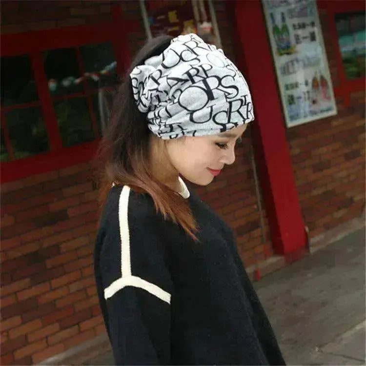 Female's Cotton Letter turban confinement fashion hat - EX-STOCK Canada