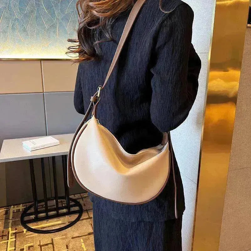 Sac à bandoulière petit pour femme en forme de lune tendance, couleur unie - EX-STOCK CANADA