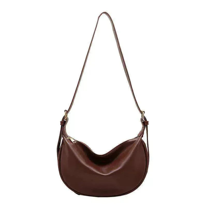 Sac à bandoulière petit pour femme en forme de lune tendance, couleur unie - EX-STOCK CANADA