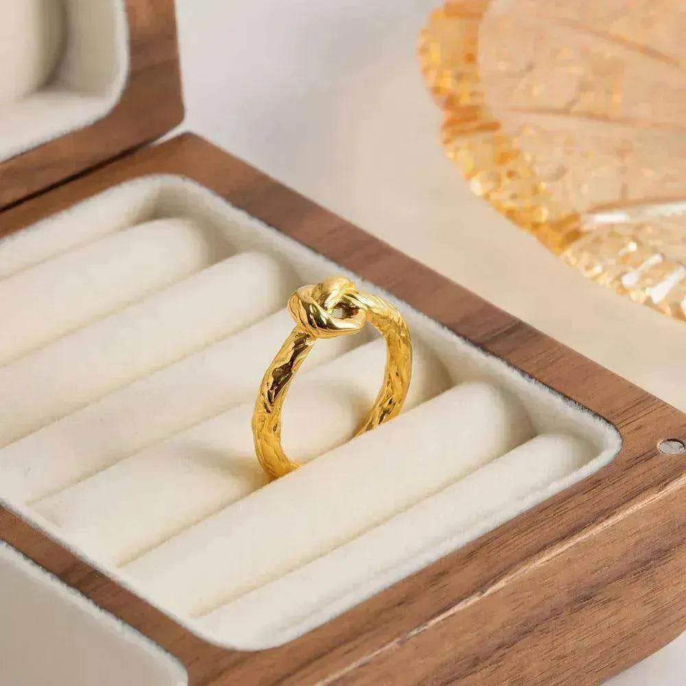 Female's New Stainless Steel Twist Fried Dough Knot Opening Ring - EX-STOCK Canada