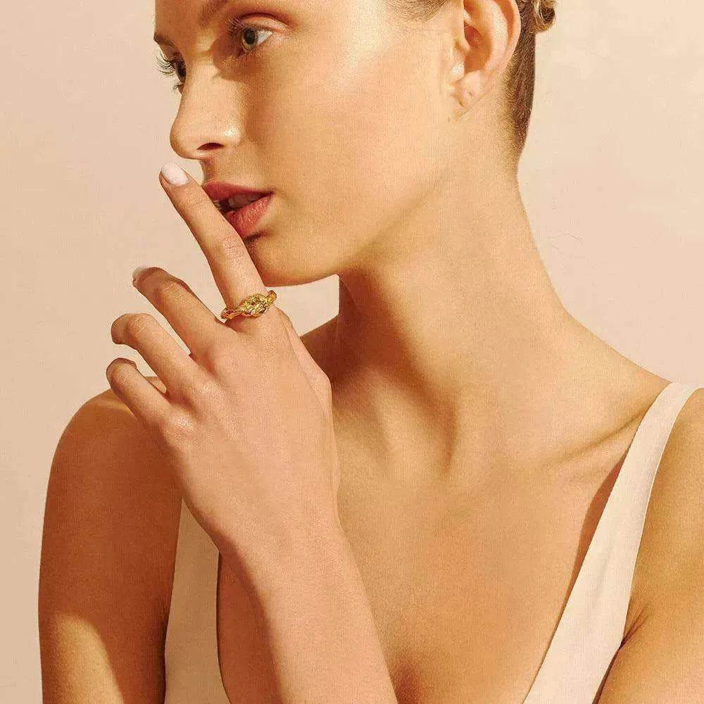 Female's New Stainless Steel Twist Fried Dough Knot Opening Ring - EX-STOCK Canada