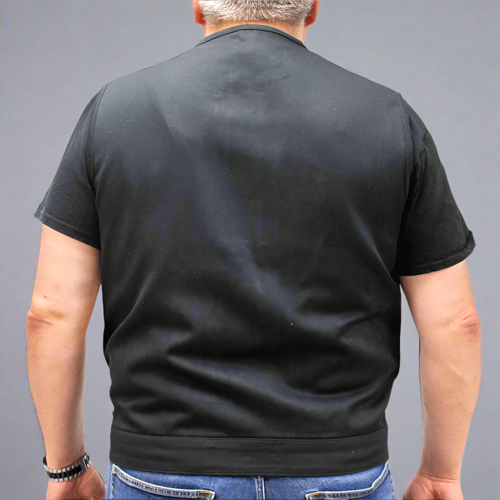 Chaleco de mezclilla para hombre de motociclista de First MFG Co.EX-STOCK Canada