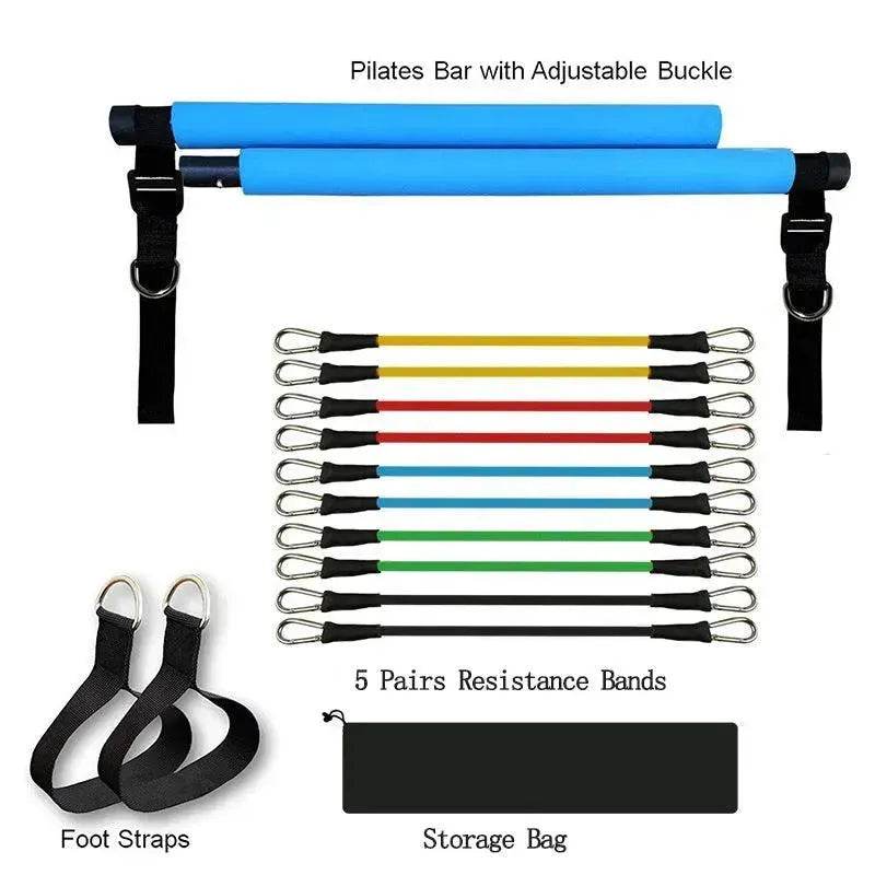 Fitness Yoga Pilates Bar Accessoires de Gym Portables Sport Bandes Élastiques de Musculation Résistance Pour Entraîneur à Domicile Équipement d'Exercice - EX-STOCK Canada