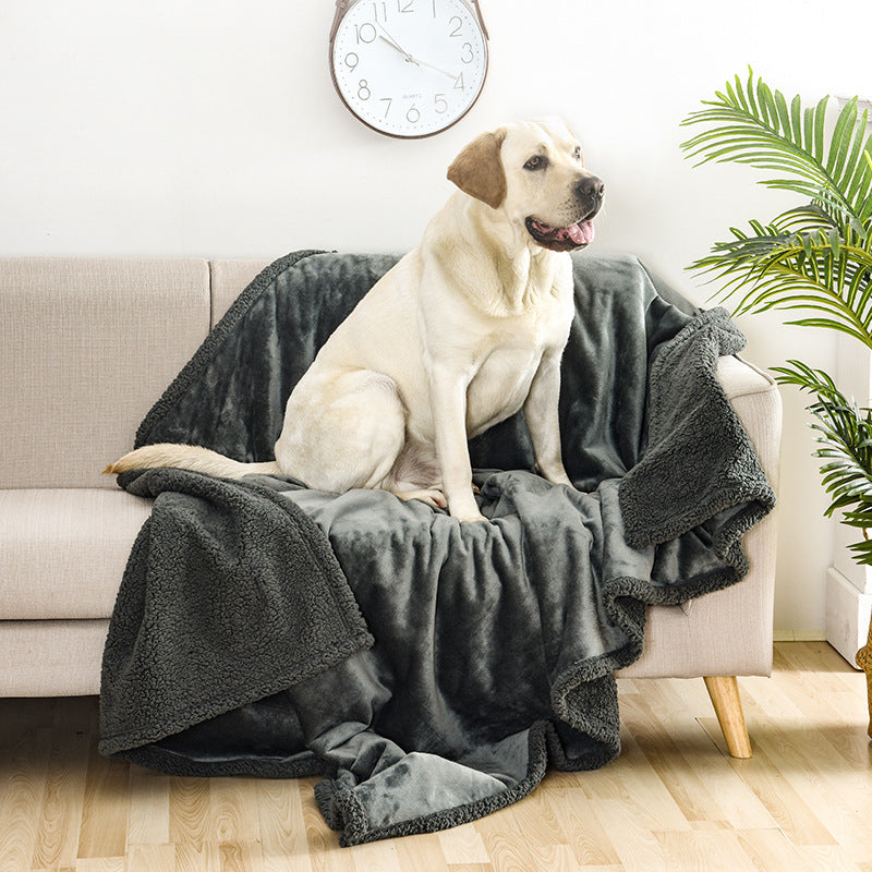 Flannel Cotton Wool Sherpa Thick Pet Blanket Dog Kennel EX-STOCK Canada