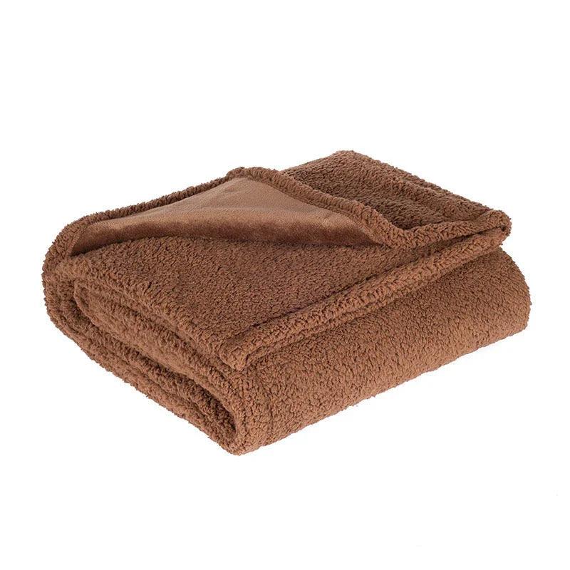 Flannel Cotton Wool Sherpa Thick Pet Blanket Dog Kennel EX-STOCK Canada