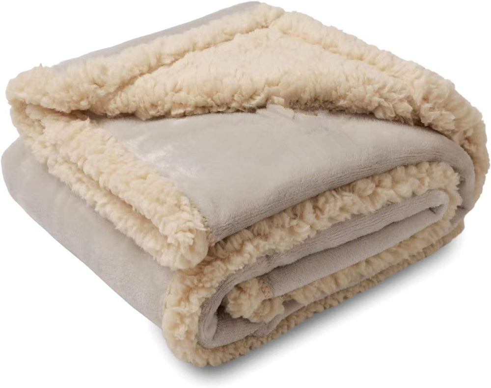 Flannel Cotton Wool Sherpa Thick Pet Blanket Dog Kennel EX-STOCK Canada