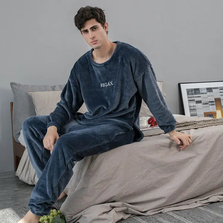 Flannel Pajamas Sets Winter Home Clothes For Women Men Sleepwear Couple - EX-STOCK Canada