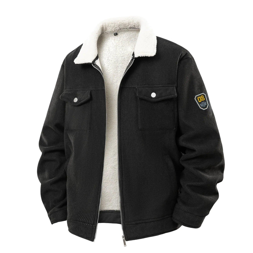 Fleece-lined Thickened Fashionable Lapel Workwear Lambswool Men's Coat EX-STOCK Canada