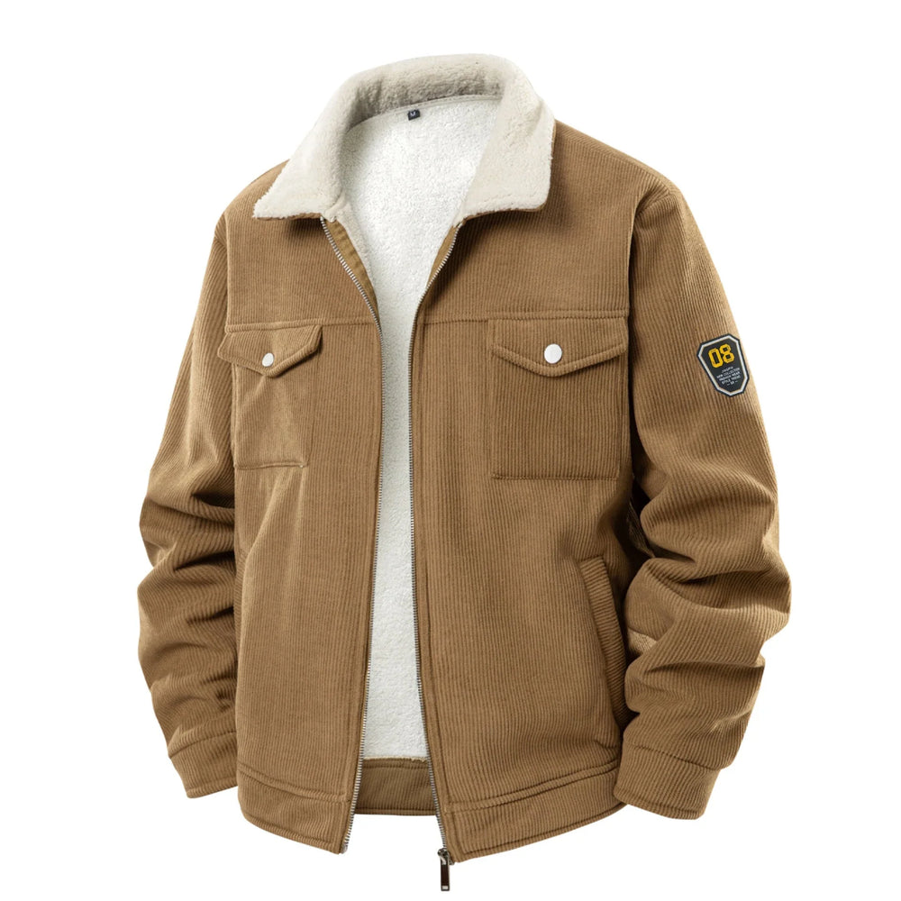 Abrigo de hombre de lana de cordero con forro de felpa, grueso, con solapa y de moda para trabajoEX-STOCK Canada