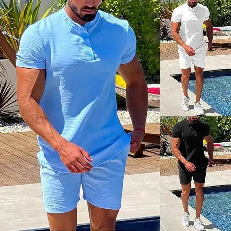 Commerce extérieur Vêtements pour hommes Short à manches courtes Ensemble deux pièces pour ventes transfrontalières - EX-STOCK Canada