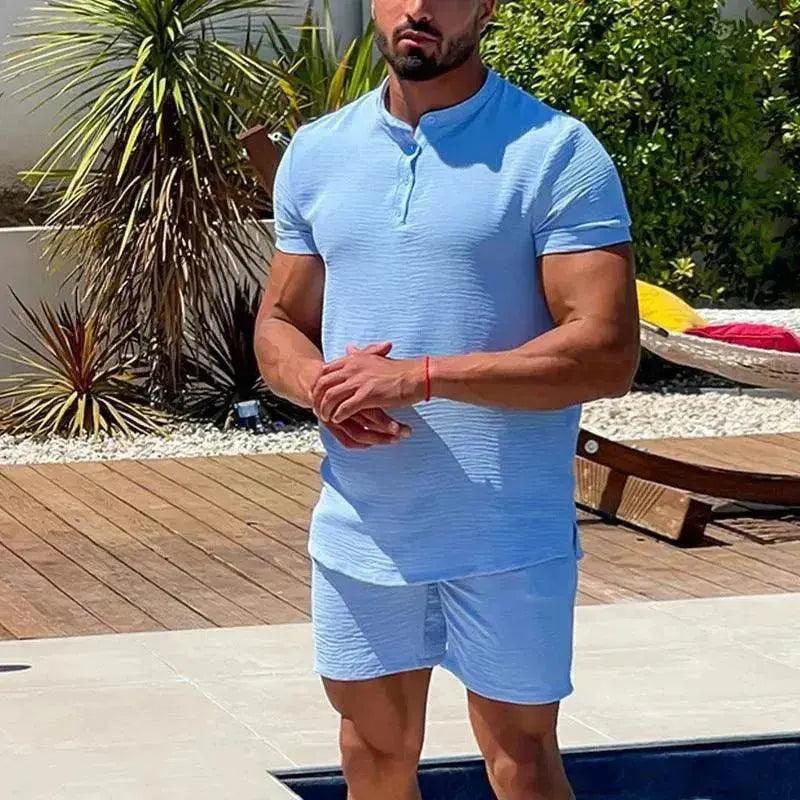 Commerce extérieur Vêtements pour hommes Short à manches courtes Ensemble deux pièces pour ventes transfrontalières - EX-STOCK Canada