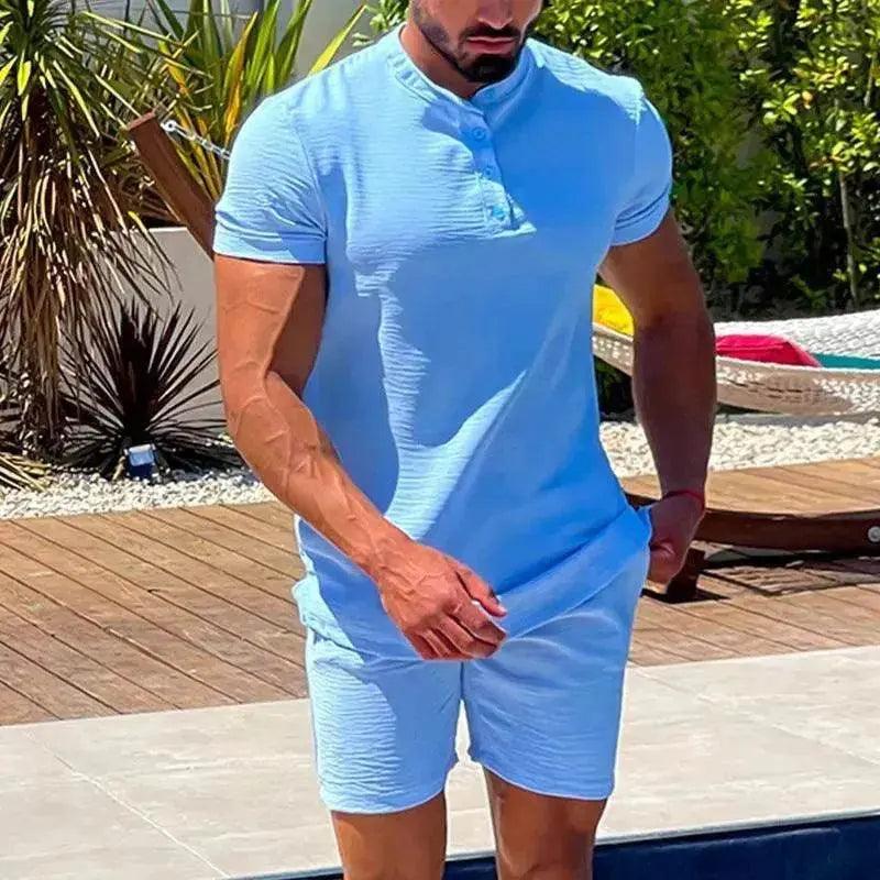 Commerce extérieur Vêtements pour hommes Short à manches courtes Ensemble deux pièces pour ventes transfrontalières - EX-STOCK Canada
