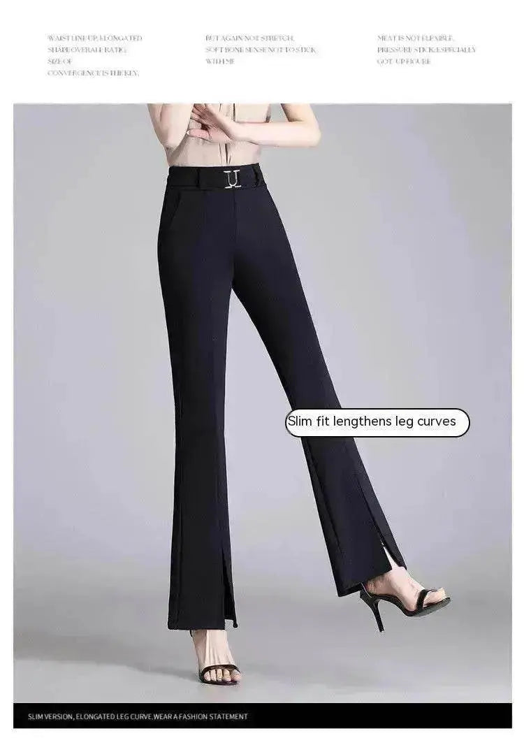 Formal Office Work High-Waisted Wide-Leg trouser Pants for Women - EX-STOCK Canada