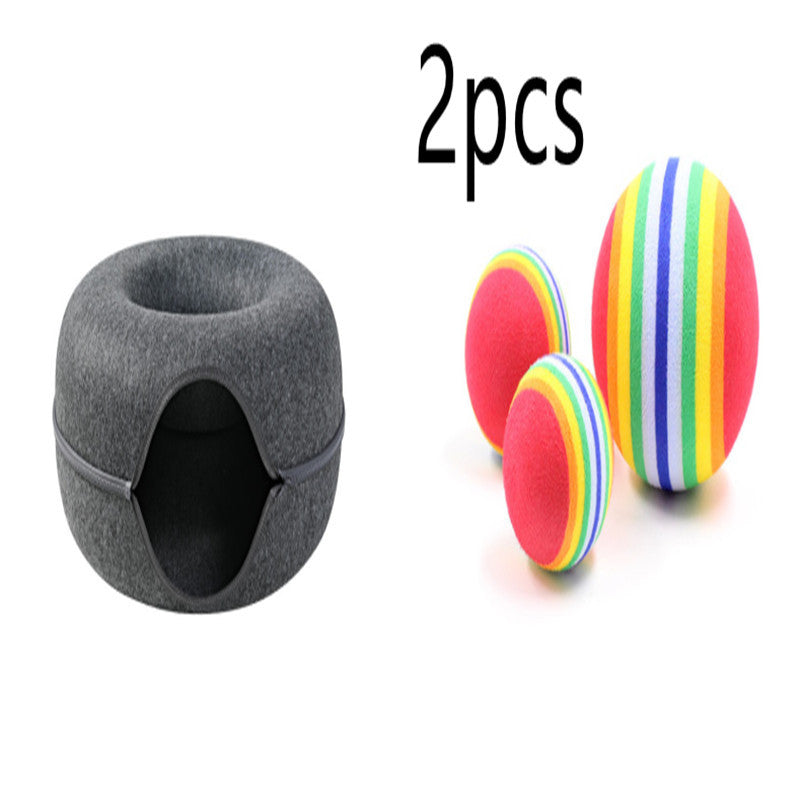 Four Seasons Available Cat Nest Round Woolen Felt Pet Dual-use Cat Nest Tunnel Interactive Training Toy Grey Felt Cat Nest EX-STOCK Canada