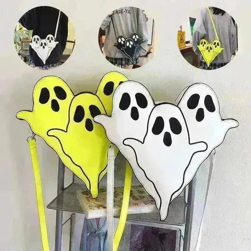 Funny 3D Ghost Cartoon Shoulder Bag: Cute Halloween Crossbody - EX-STOCK CANADA