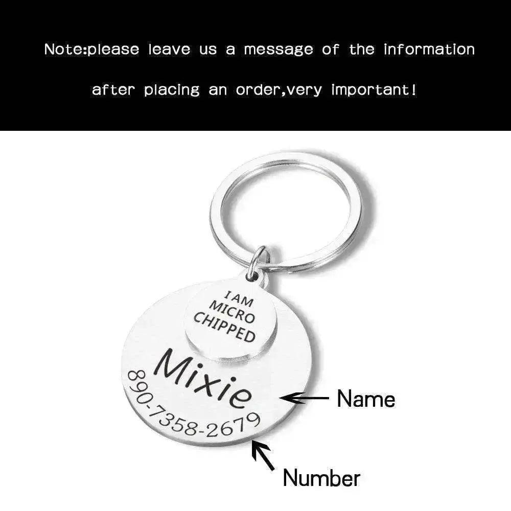 Collier Personnalisé DRÔLE POD Étiquette d'Identité pour Animal Porte-Clés - EX-STOCK Canada