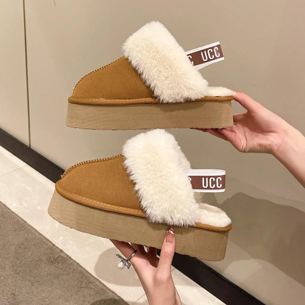 Fur Integrated Platform Snow Boots Toe Cap Non-slip EX-STOCK Canada