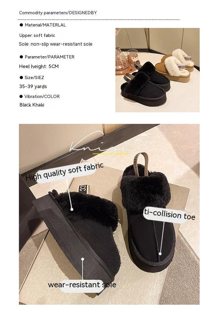 Fur Integrated Platform Snow Boots Toe Cap Non-slip EX-STOCK Canada