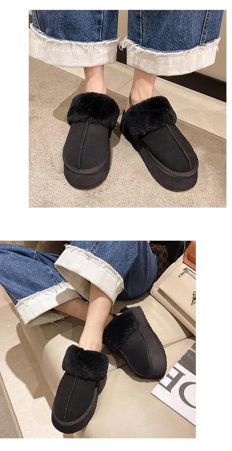 Fur Integrated Platform Snow Boots Toe Cap Non-slip EX-STOCK Canada