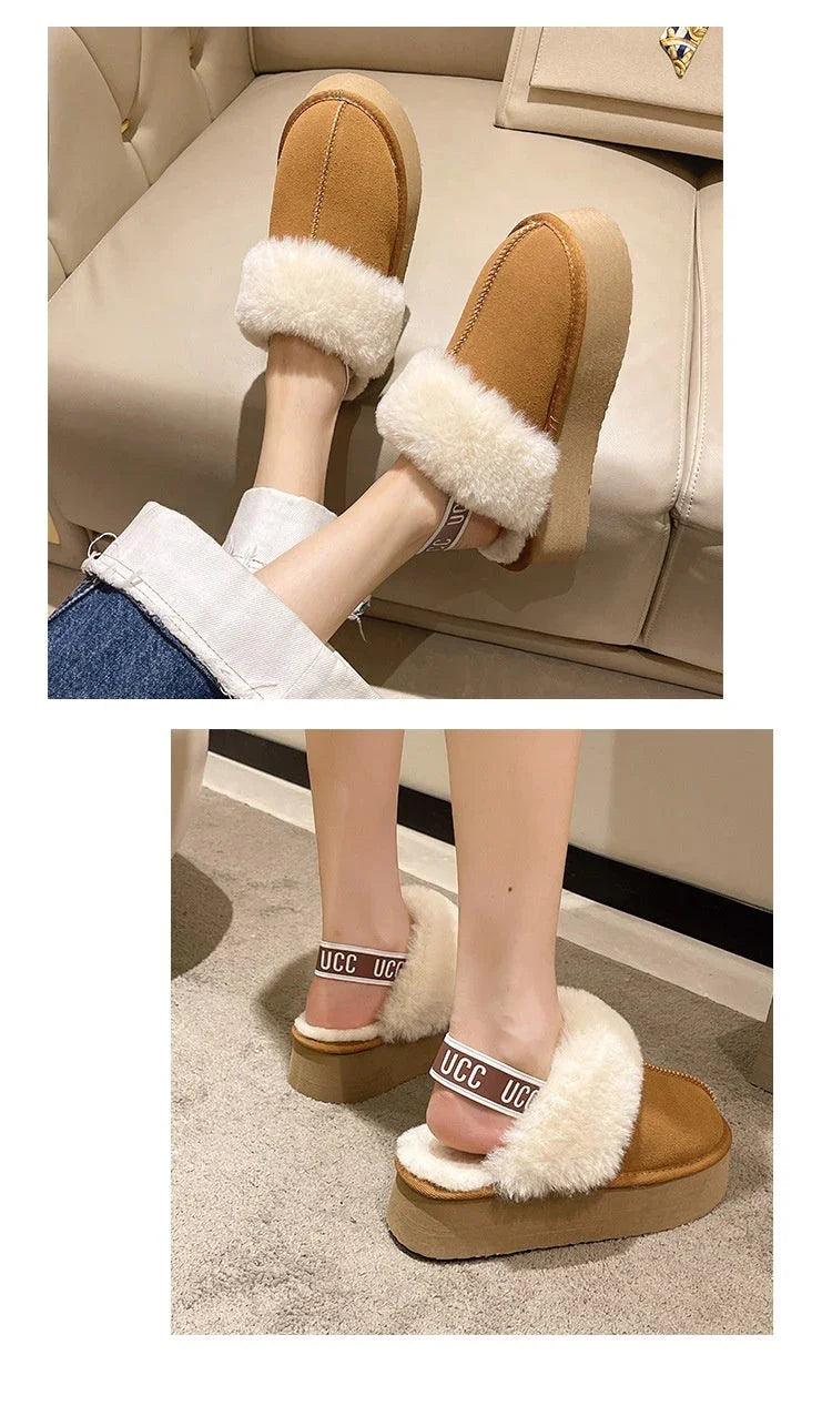 Fur Integrated Platform Snow Boots Toe Cap Non-slip EX-STOCK Canada