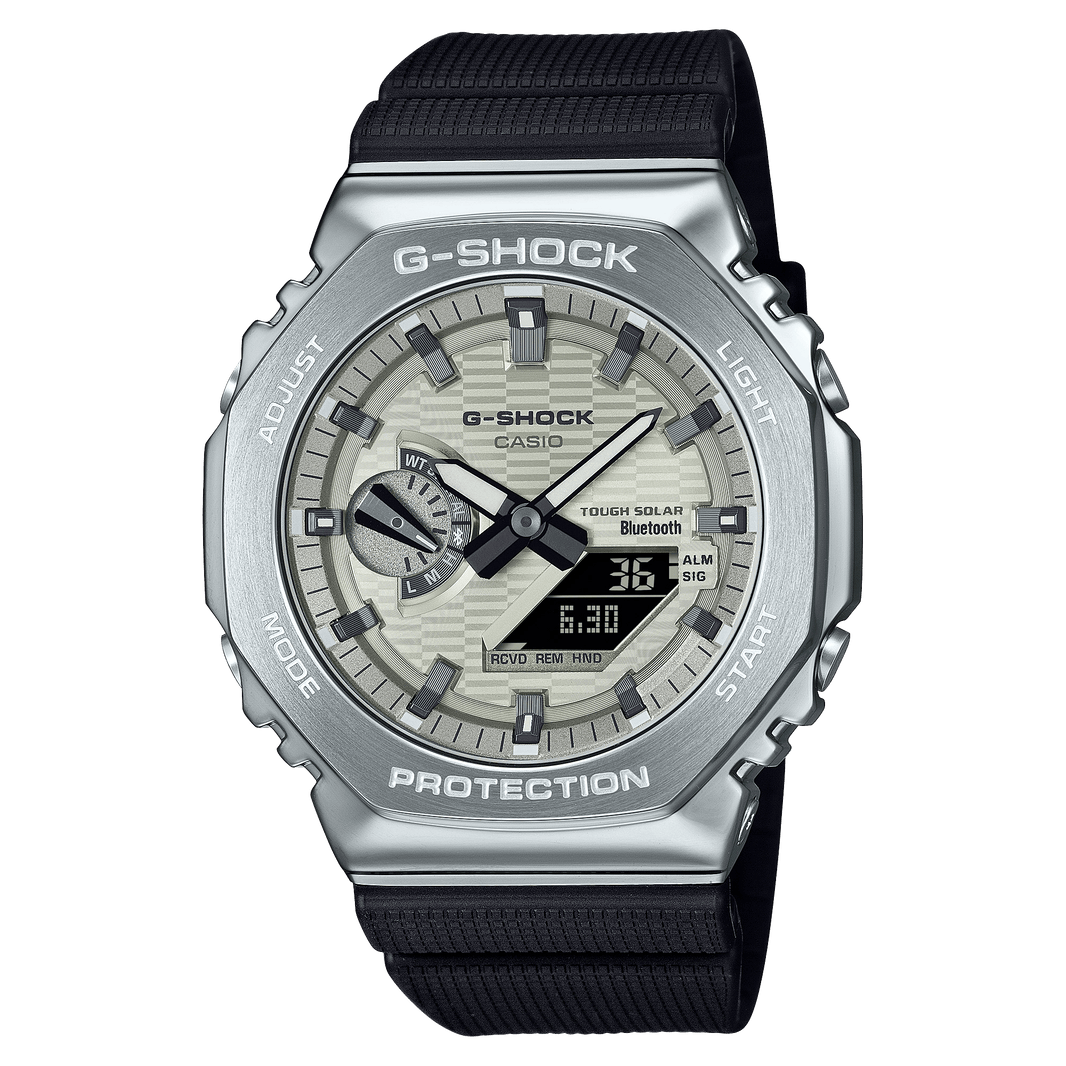 CASIO G-Shock Analogique Numérique Acier Cadran Argenté | GBM2100A-8B