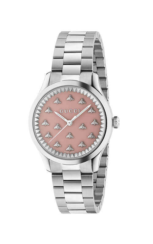GUCCI G-Timeless Pink Laquered Multi-Bee Watch YA1265033 - EX-STOCK Canada