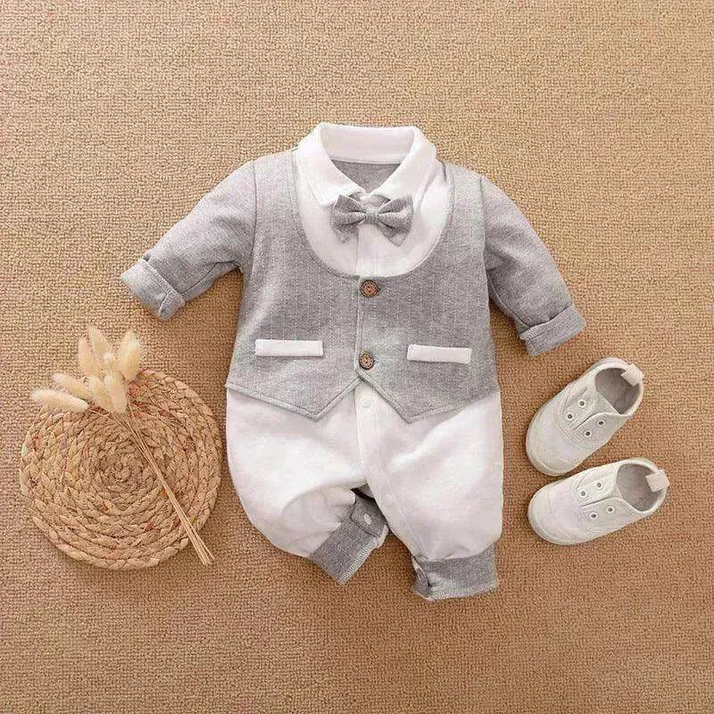 Gentleman's Baby Clothes, Long-sleeved Baby Clothes, Gentleman's Romper - EX-STOCK Canada