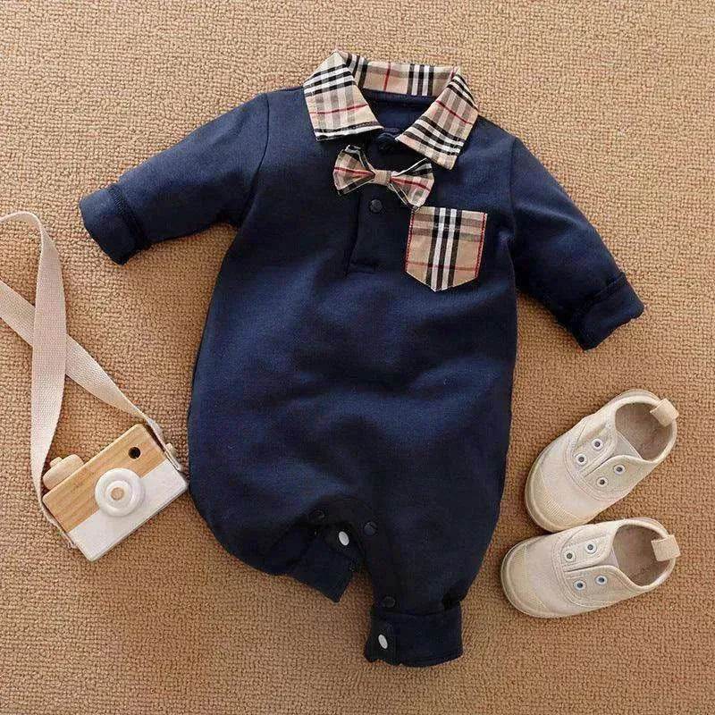 Gentleman's Baby Clothes, Long-sleeved Baby Clothes, Gentleman's Romper - EX-STOCK Canada