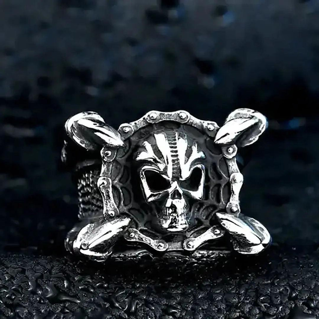 GoSteel Men's Bike Chain & Skull Ring EX-STOCK Canada