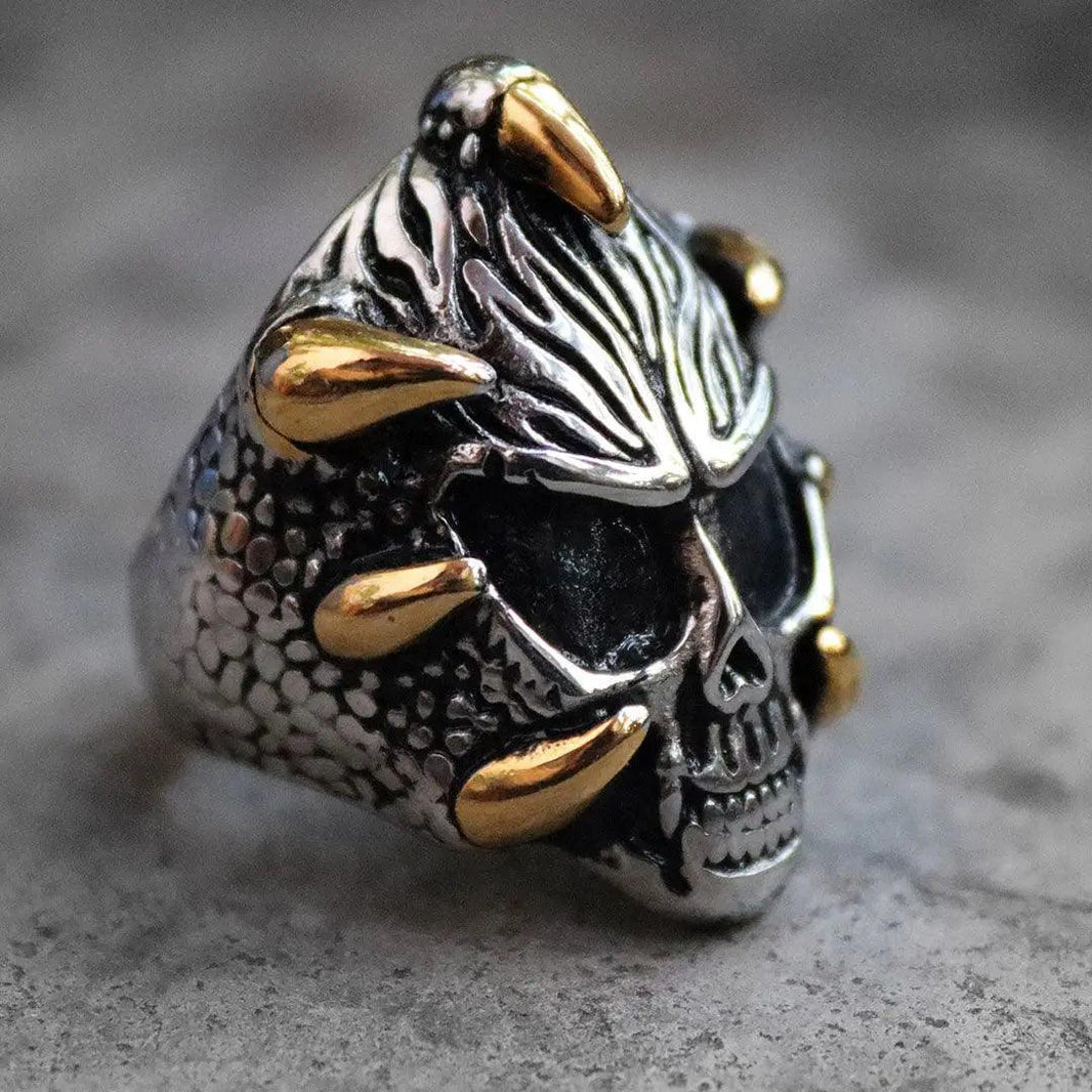 GoSteel Men's Dragon Claws and Skull Ring EX-STOCK Canada
