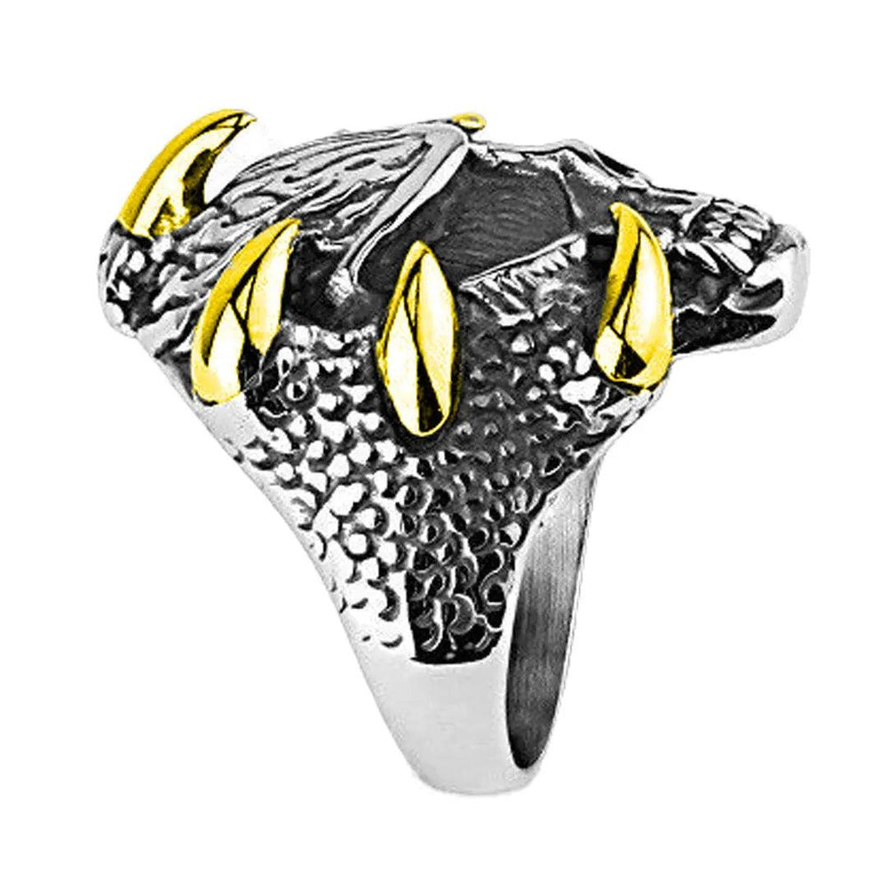 GoSteel Men's Dragon Claws and Skull Ring EX-STOCK Canada