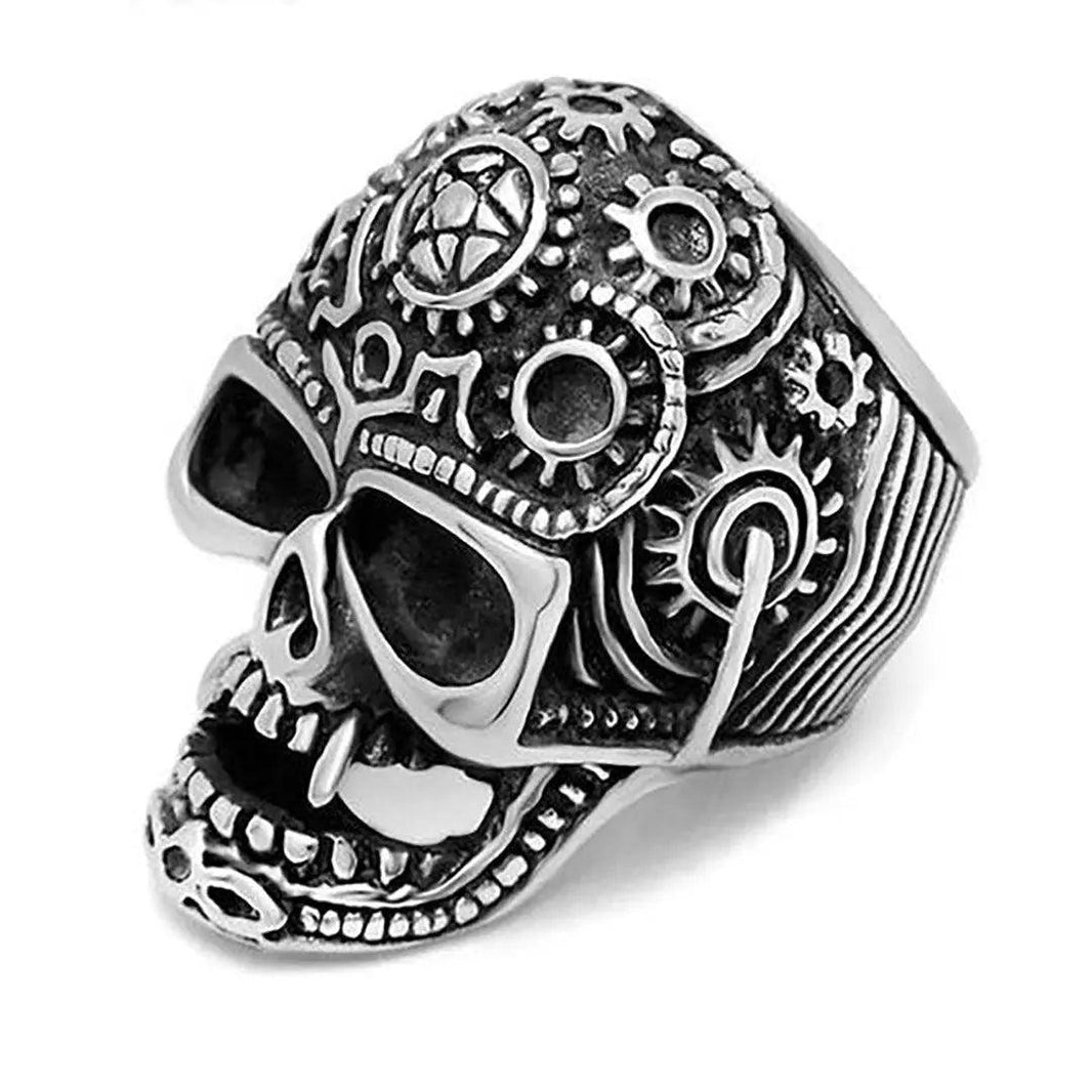 GoSteel Men's Gearhead Skull Ring EX-STOCK Canada