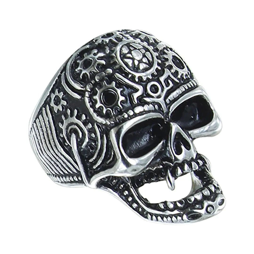 GoSteel Men's Gearhead Skull Ring EX-STOCK Canada
