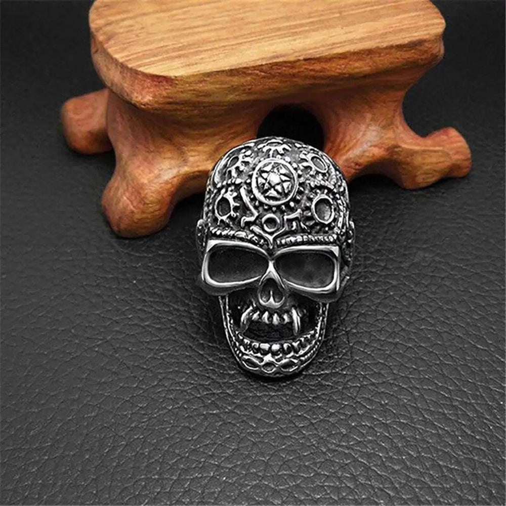 GoSteel Men's Gearhead Skull Ring EX-STOCK Canada