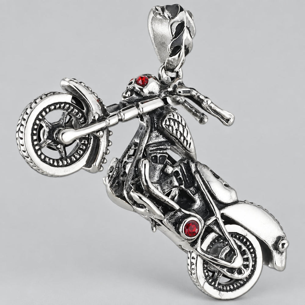 GoSteel Men's Ghost Rider Racing Moto Bike Pendant