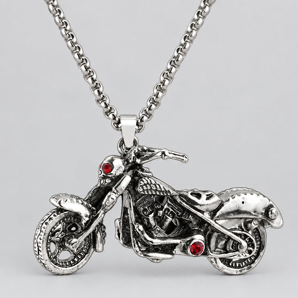 GoSteel Men's Ghost Rider Racing Moto Bike Pendant