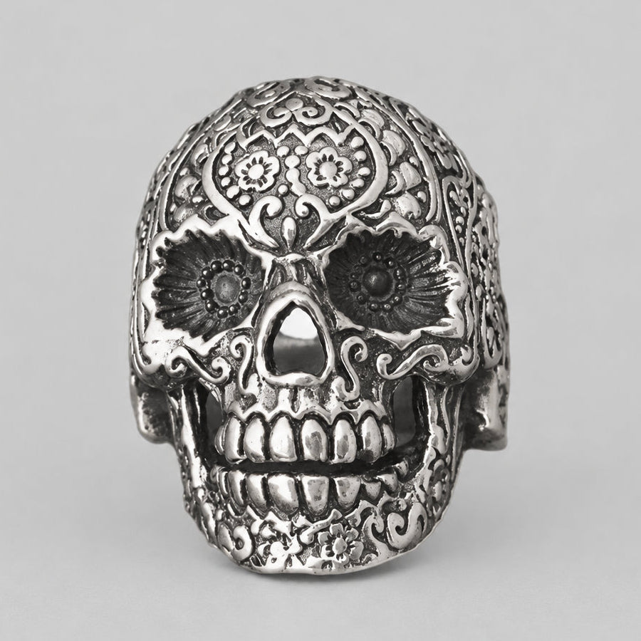 GoSteel Men's Sugar Skull Ring
