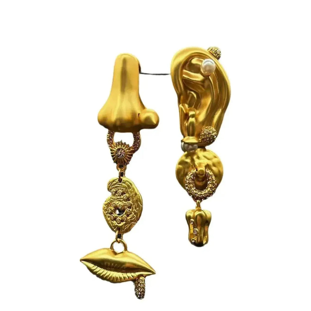 Graceful And Fashionable Nose Mouth Ear Expression Earrings - EX-STOCK Canada