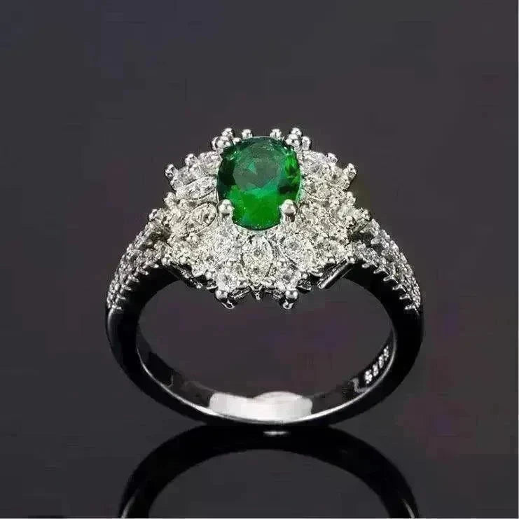Green Zircon Ornament Ring Jewelry - EX-STOCK CANADA