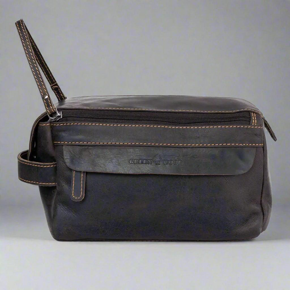 Trousse de toilette de voyage en cuir Greenwood DarwinEX-STOCK Canada