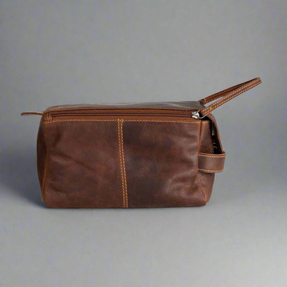 Trousse de toilette de voyage en cuir Greenwood DarwinEX-STOCK Canada