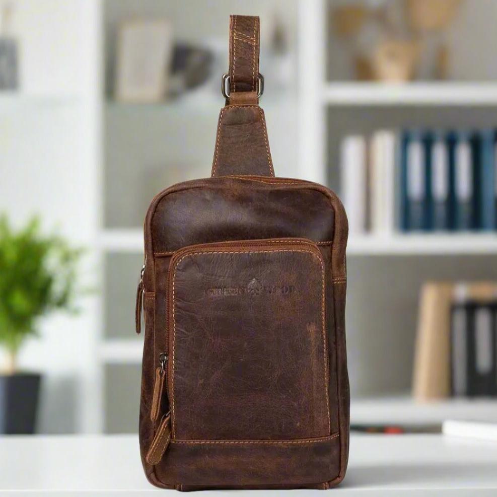 Sac à dos à bandoulière en cuir Greenwood HamiltonEX-STOCK Canada