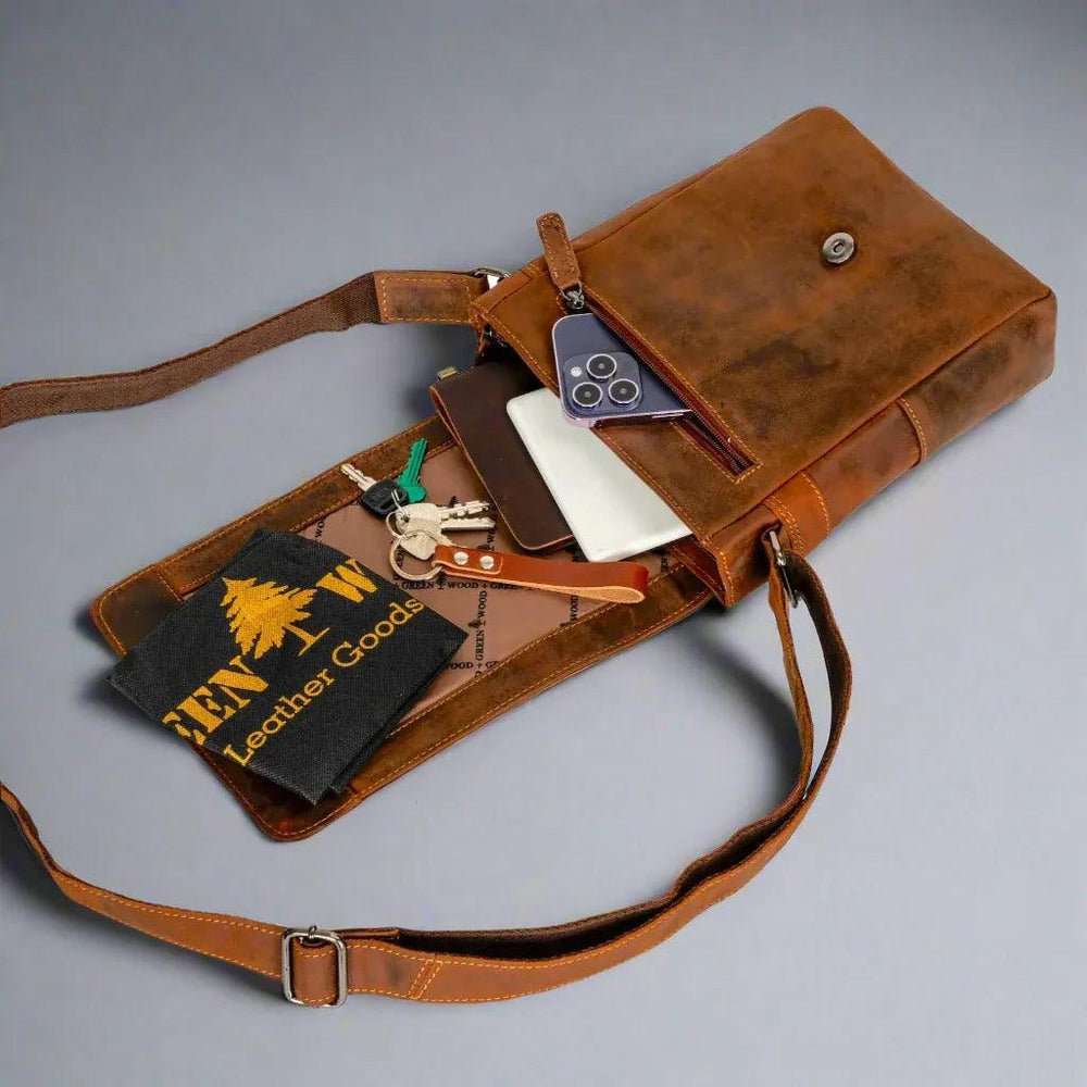 Greenwood Leather Henry Mini-Messenger Bag EX-STOCK Canada