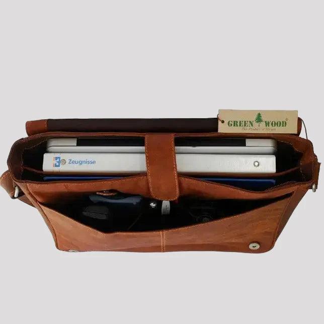Sac d'ordinateur portable en cuir Greenwood