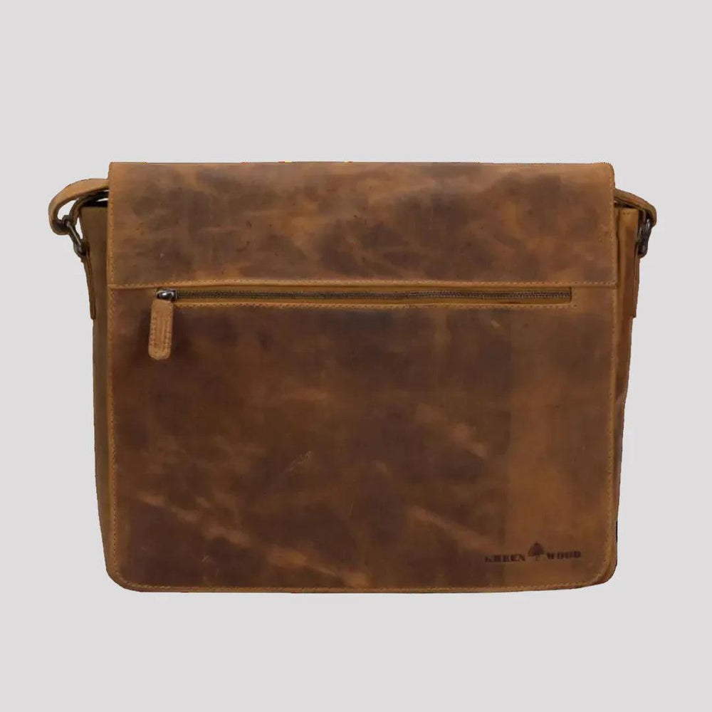 Sac d'ordinateur portable en cuir Greenwood