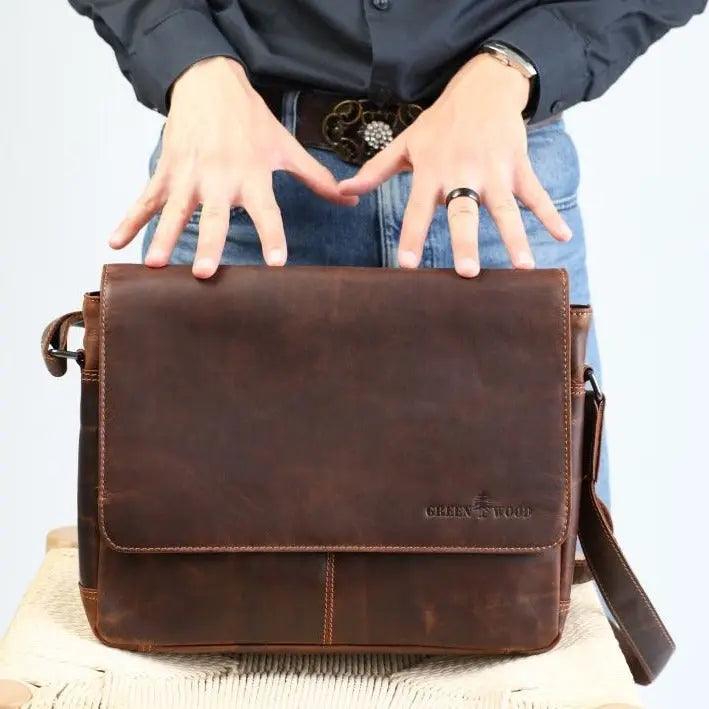 Greenwood Leather Messenger Laptop Bag EX-STOCK Canada
