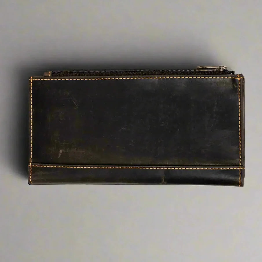 Cartera de cuero Greenwood con RFID y bolsillo con cremalleraEX-STOCK Canada